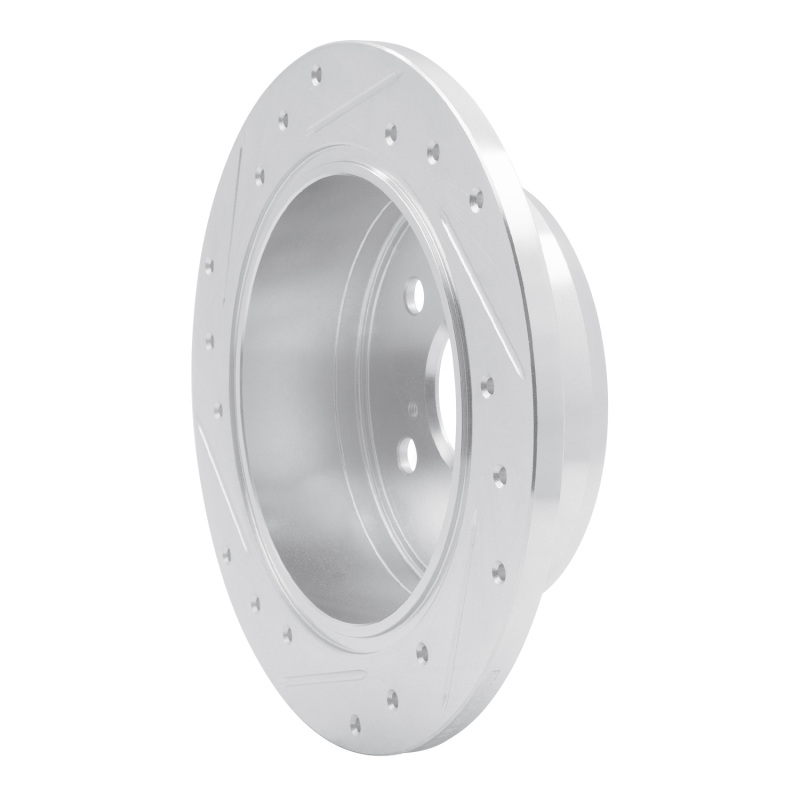 Lexus ES330 Brake Rotor (1) - Rear Right - R1 Concepts - Drilled & Slotted - Silver - `02-`08